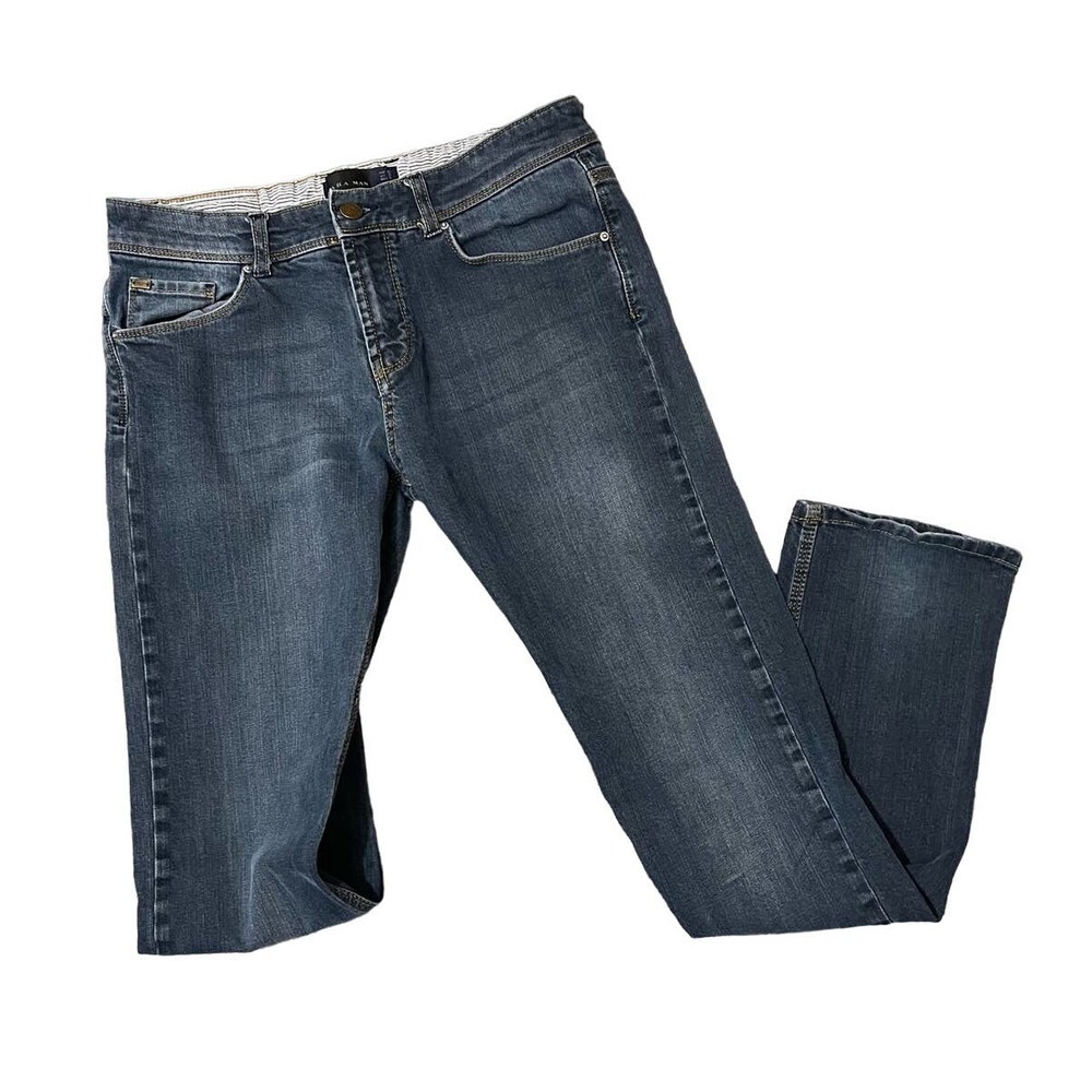 Zara Man Jeans Size 31 Waist Factory Distressing‎ Medium Blue Denim Casual